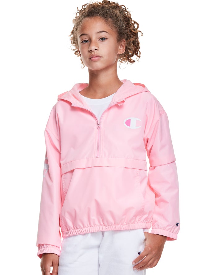 Champion Windbreaker C Logo Kiz Çocuk Ceket Pembe ( VHTBMG879 )